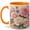 Orange, variant on Pink Rose Bouquet 11oz Ceramic Mug, Romantic Floral Coffee Cup