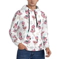 thumbnail image 2 of Rateoe Flamingos Tribal Pattern Mens Hoodie, Pullover Hooded Sweatshirt, Kangaroo Pocket Hoodie Ideal for Daily Wear, Travel and Home-3X-Large, 2 of 7