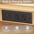 thumbnail image 6 of Leumius 28" Nightstand with Charging Station, Farmhouse Bedside Table with 3 Drawers, USB and Type-C Ports, Storage End Table for Bedroom Living Room Office Natural, 6 of 7