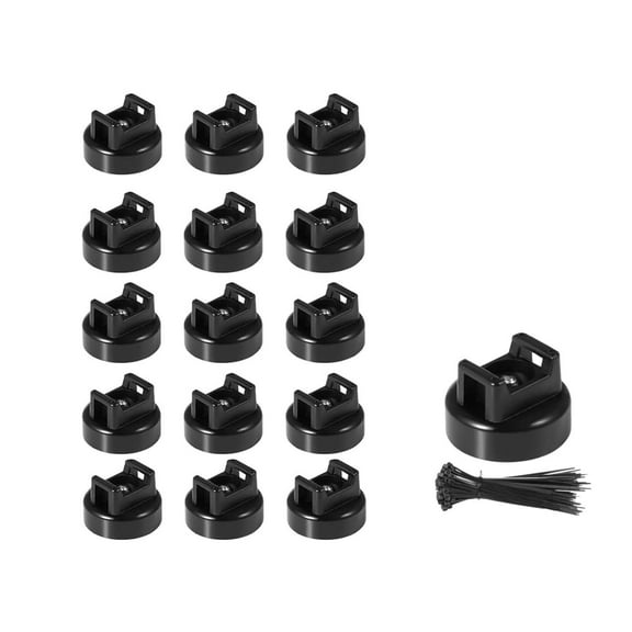 Zbad1 Magnetic Cable Tie Holders, Magnetic Cable Zip Tie Mount Holder Kit, Flexible Magnetic Cable Holder with Nylon Zip Ties 15PCS