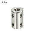 thumbnail image 3 of Uxcell Shaft Coupler Connector L22 x D14 6mm to 6mm Bore Stainless Steel Rigid Coupling w Screw,Wrench Silver 2Pack, 3 of 6