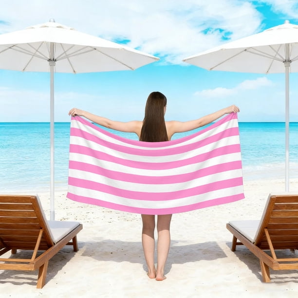 Toalla de playa de microfibra – Terciopelo de doble cara, secado rápido, suave, absorbente y sin arena, ideal para viajes, piscina, natación o acampada.