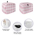 thumbnail image 5 of Light Pink Buffalo Check Toaster Cover 2 Slice, Farmhouse Plaid Modern Geometric Dustproof Bakeware Oven Protector with Top Hook, Waterproof Small Kitchen Appliance Toasters Dust Cover, 12"x7.5"x8", 5 of 8