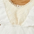 thumbnail image 5 of Gyratedream Baby Girls Lace Ruffle Long Sleeve Romper Tutu Skirts Headband Outfits Princess Wedding Baptism Dress, 5 of 9