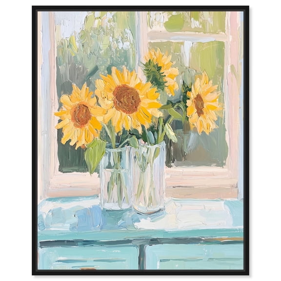 Sunflower Quartet Canvas Coastal Prints by Art Remedy, Black Frame, 16 x 20