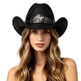 thumbnail image 3 of Classic Western Cowboy Hat for Men and Women, Shapeable Big Wide Brim Cowgirl Hat with Embroidery Halloween Accessory, 3 of 9