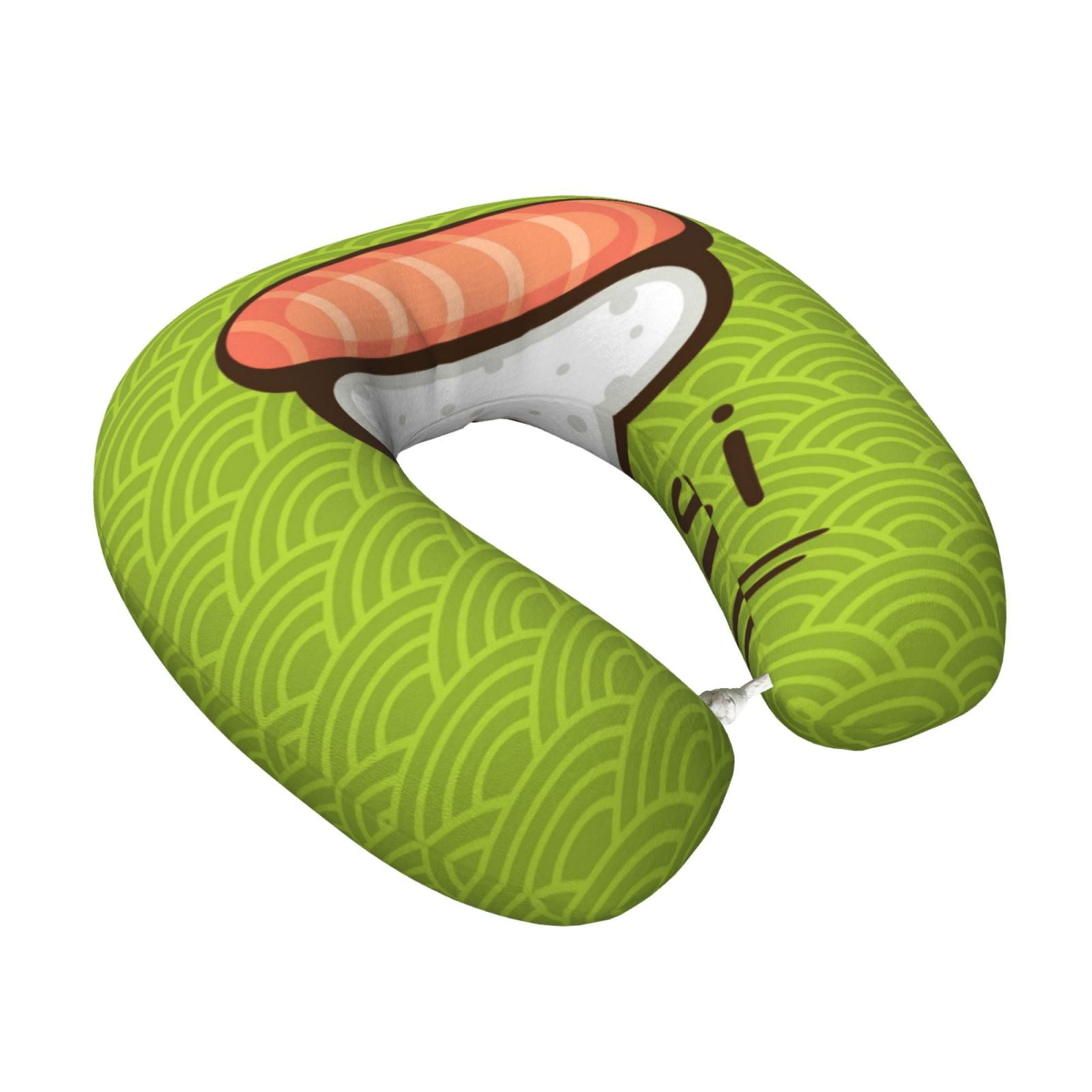 Xecao Fresh Sushi Print Memory Foam Cervical Neck Pillow Versatile U-Shaped Pillows for Home,Office,Camping,Travelling,Soft Washable Cover