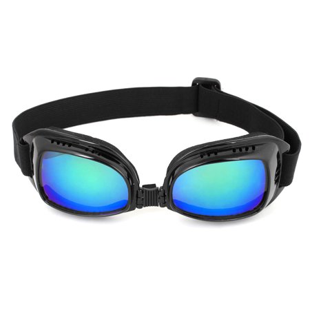 - Man Lady Folded Frame Elastic Strap Mirror Lens Motorcycle Goggles Glasses Black