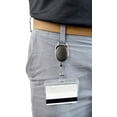 thumbnail image 3 of 2 Pack - Premium Retractable Carabiner Badge Reels with Horizontal Half Card Badge Holders (Clear Plastic) - Leaves Magnetic Mag Stripe Exposed for POS and Swipe Cards by Specialist ID (Solid Black), 3 of 5
