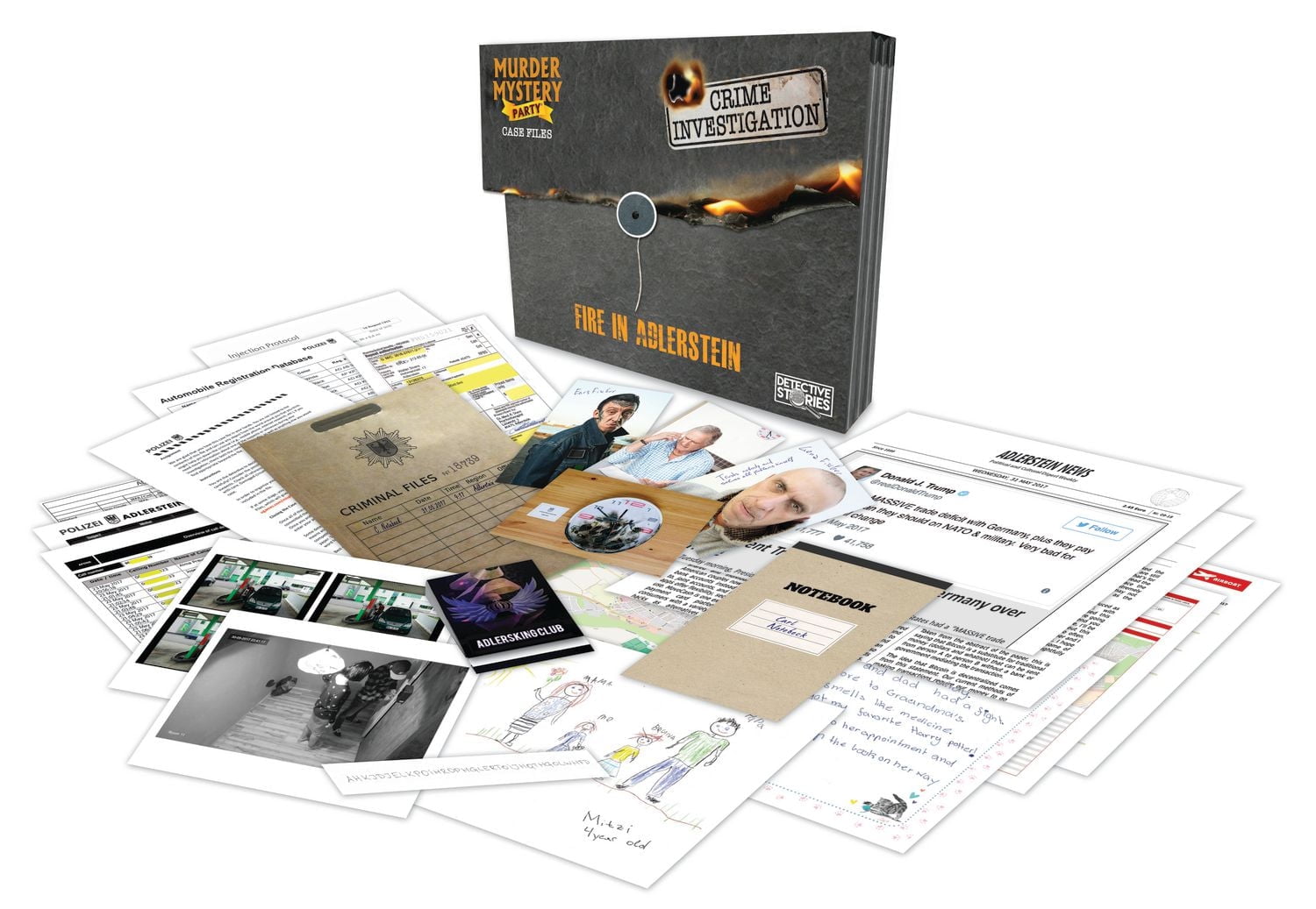 Murder Mystery Fire in Alderstein Case File