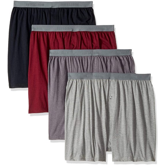 3P722 Mens Core Cotton Assort Knit Boxers- 3 Pack