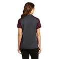 thumbnail image 2 of Sport-Tek LST652 Ladies Colorblock Micropique Sport-Wick Polo, Iron Grey/ Maroon, XS, 2 of 2