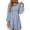 Blue, variant on Up To 50% Off Women's Casual Dress Womens 2024 Casual Dress Smocked Crewneck Button Up Long Sleeve Empire Waist A Line Dress