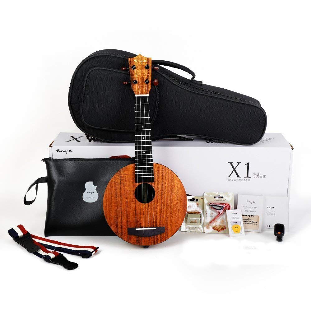 Enya Soprano Round Travel Ukulele With Start Kit includes Free
