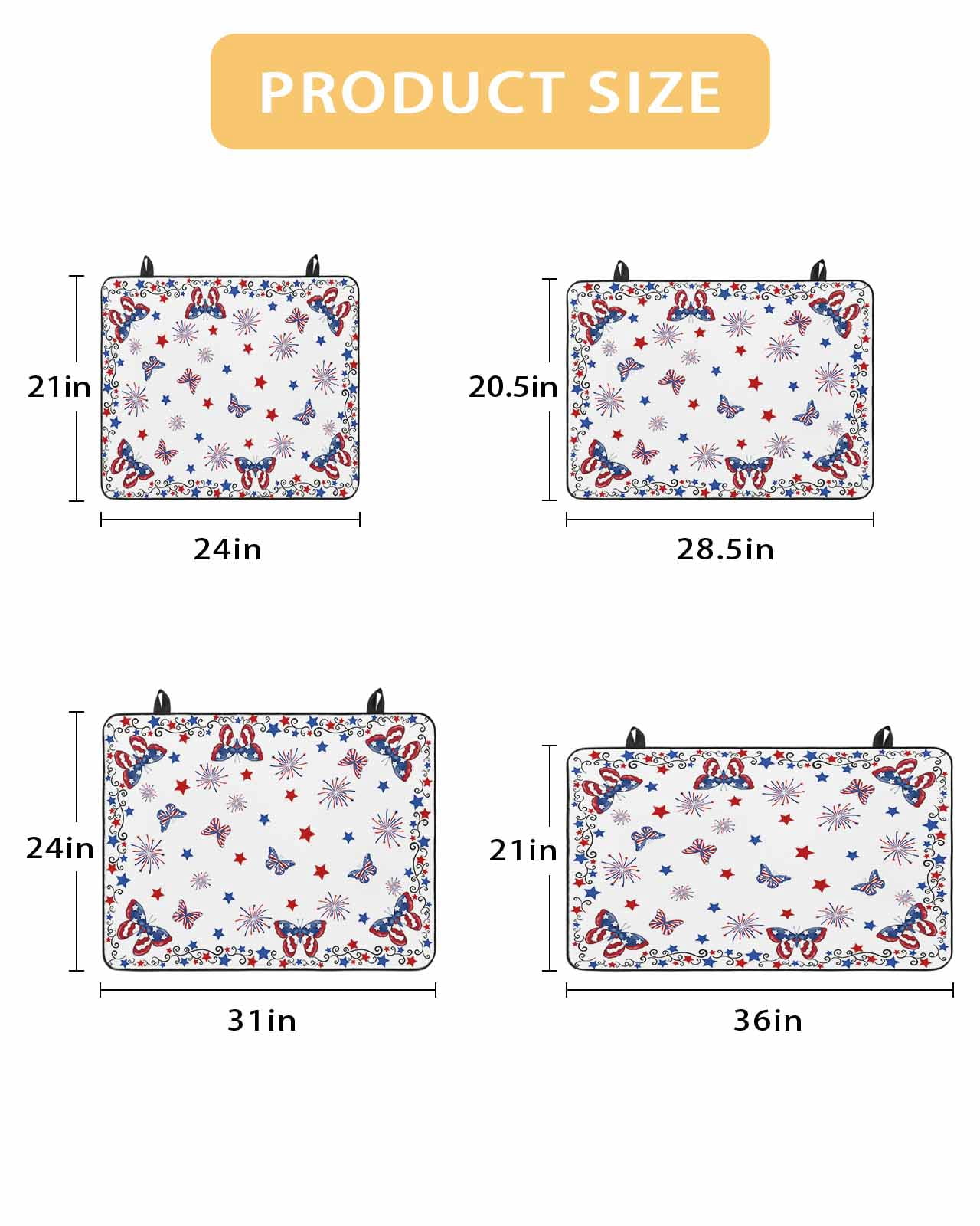nqOlkjepod Large Induction Cooktop Protector Mat 24"x21", Blue Red 4th of July Stove Top Covers for Electric Stove, Independence Day Fireworks Butterfly Stove Burner Cover Mats Stove Cover