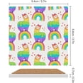 thumbnail image 2 of GZHJMY Square Drink Coasters, 4 Pcs Rainbow Llama Absorbent Ceramic Coffee Coasters for Drinks with Cork Base Housewarming Gift for Home Decor, 2 of 6