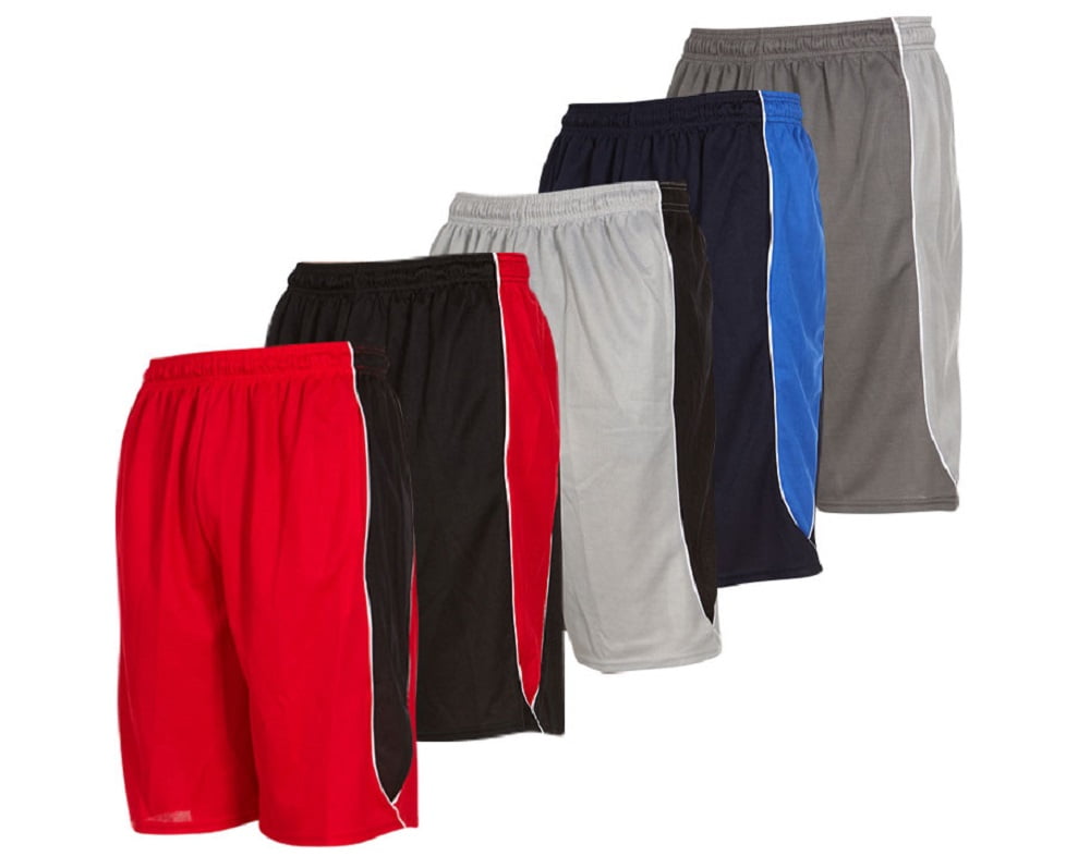 5 Pack Mens Moisture Wicking Athletic Basketball & Gym Workout Shorts