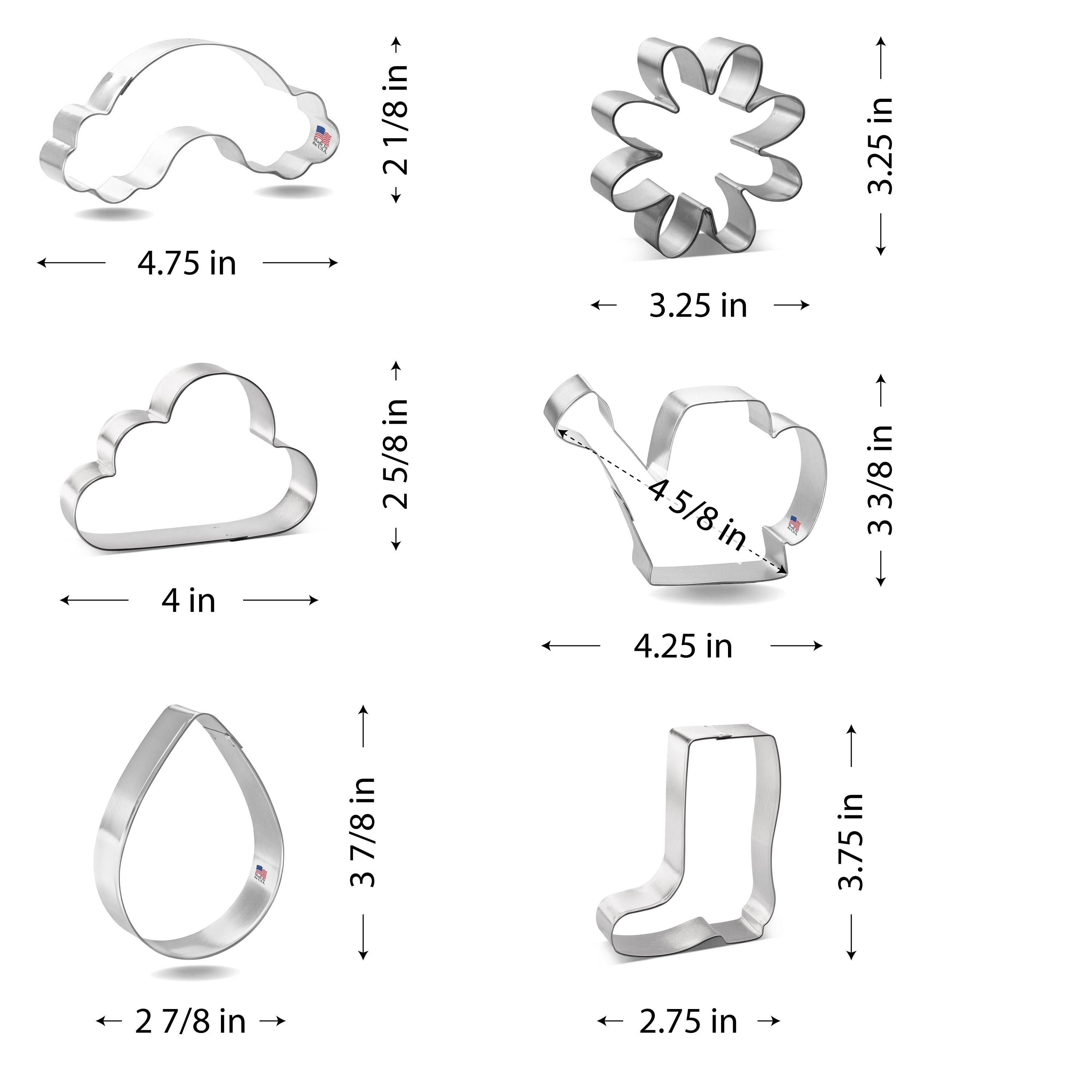 Spring Cookie Cutter Set 6 Pc - Foose Cookie Cutters - USA Tin Plated Steel