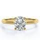 thumbnail image 1 of JeenMata Encantador Anillo de Compromiso Solitario de Corte Ovalado de 1,3 Quilates con Garra en Baño de Oro Amarillo de 18 K sobre Plata, 1 of 5