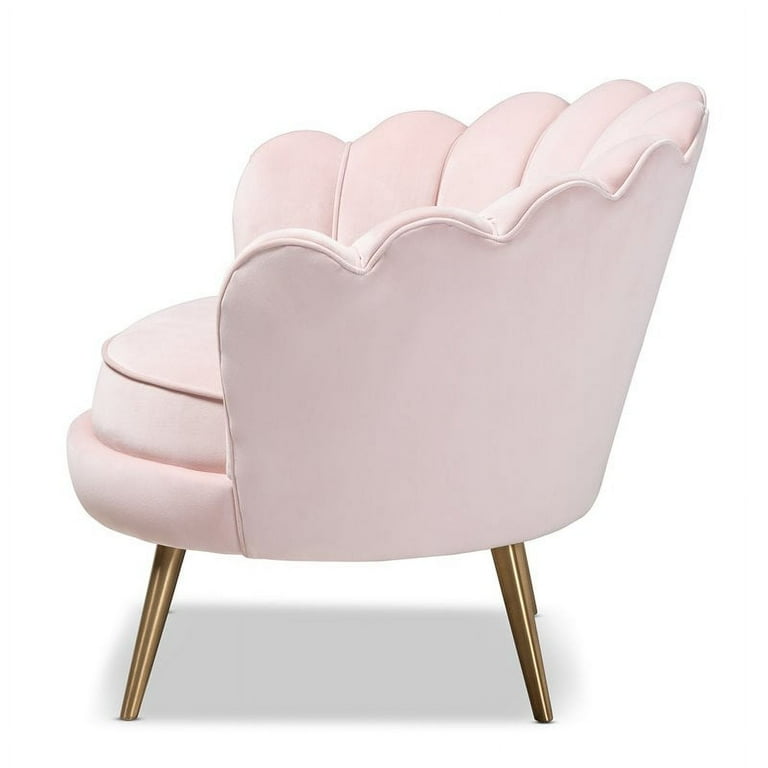 Bowery Hill Light Pink Velvet Seashell Accent Chair Walmart