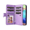 thumbnail image 2 of Multifunctional Case for Samsung A71 5G,[RFID Blocking] 9 Credit Cards Holder with Wrist Strap, Premium PU Leather Zipper Wallet Purse Magnetic Flip Phone Cover for Samsung Galaxy A71 5G, Purple, 2 of 12