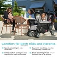 thumbnail image 6 of Foundations Compass Trio Triple Stroller, 3-Seat Tandem with UV Canopies and Reclining Seats, Black, 6 of 8
