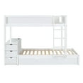 thumbnail image 4 of Harper & Bright Designs Twin Over Twin Bunk Bed with Trundle and Desk, Solid Wood Bunk Bed Frame with Storage Drawers and shelves for Bedroom, White, 4 of 14