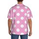 thumbnail image 3 of Fotbe Pink And White Polka Dot Camisa Estampada de Manga Corta para Hombre, Casual de Verano, Estilo Playero, Sin Arrugas-Large, 3 of 5