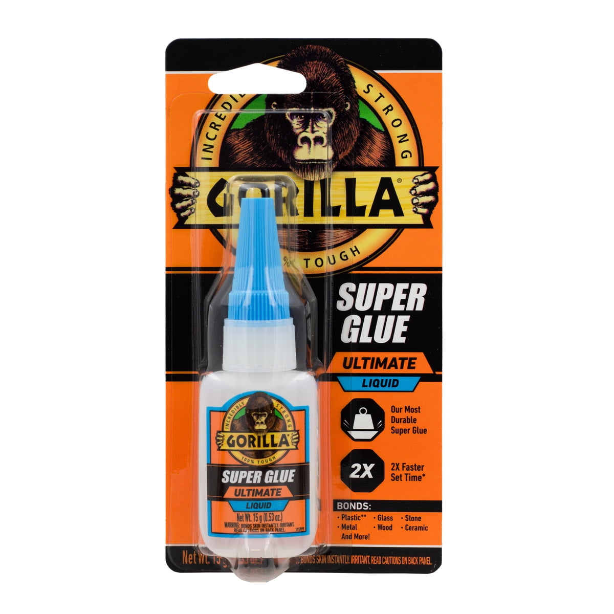 Gorilla Super Glue Ultimate Liquid Clear 15g Bottle, Product