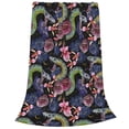 thumbnail image 2 of Pofeuu Snake And Flower Print Ultra-Soft Micro Fleece Blanket,for Bed Or Sofa,All Season Throw Blankets Flannel Blanket-60"x50", 2 of 7