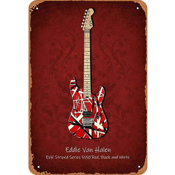 Placa Metal Vintage Eddie Van Halen Pintura Hierro Rectangular Pared 30x40cm