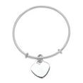 thumbnail image 2 of White Sterling Silver bracelet Bangle Rhodium-plated Heart Dangle, 2 of 3