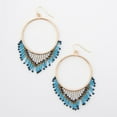 thumbnail image 2 of Howard's Irie Blue Beaded Chandelier Hoop Drop Earrings for Women, 2 of 2