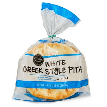 Sam's Choice White Greek Style Pita, 16.8 oz, 6 Count