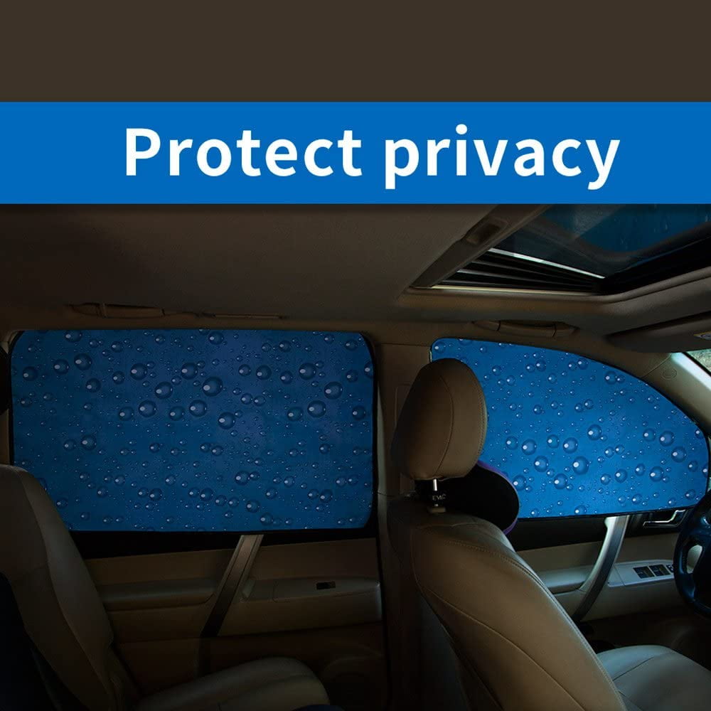 Rideaux Pare-soleil Magnétiques Pour Voiture - 4 Pièces, Argent Et Noir - Protection UV Et Isolation Thermique - 9