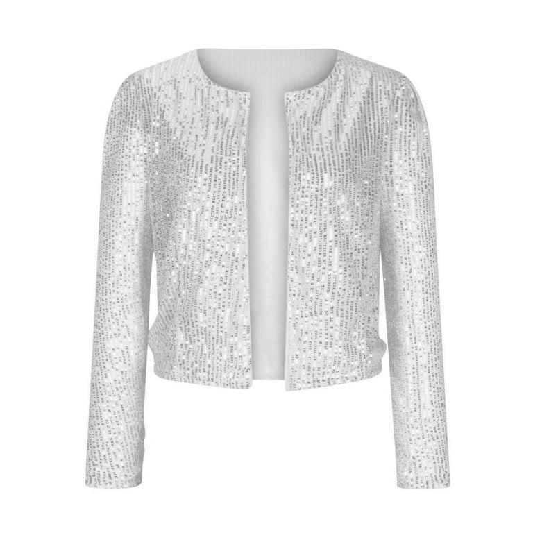 Ladies silver evening jacket cheap
