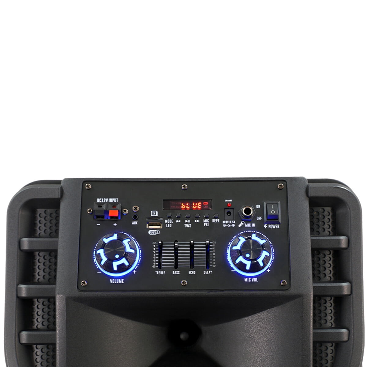 Lohoms Dual 12-in Woofer Bluetooth Speaker With Mic Portable Party PA Sound System RGB