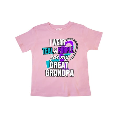 

Inktastic Suicide Prevention I Wear Teal and Purple For My Great Grandpa Gift Toddler Boy or Toddler Girl T-Shirt