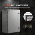thumbnail image 4 of NEMA Steel Enclosure,24x16x9\'\' NEMA 4X Fiberglass Electrical Box,IP66 Waterproof&Dustproof,Outdoor/Indoor Electrical Junction Box,with Mounting Plate(60x40x23 cm), 4 of 6