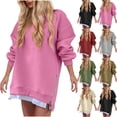 thumbnail image 1 of Gspmoly Robe Femme, Mode Femme Décontractée à Fermeture Éclair Latérale Col Rond Chandail Uni Manches Longues Robes d'Été pour Femmes jusqu'à 60 % de Rabais, 1 of 8