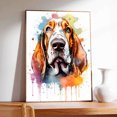 thumbnail image 2 of Basset Hound Dog Art - Watercolor Style Wall, Home or Apartment Decor - Sweet Poster Print Gift for Puppy Lovers, Dog Lovers, Women, Girls, Kids, Baby Room, Nursery, 2 of 5