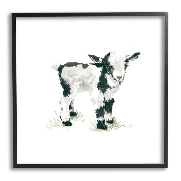 Stupell Industries Baby Farm Lamb Minimal Country Animal over White, 12 x 12, Design by Carol Robinson