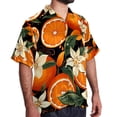 thumbnail image 2 of Tangerine Men's Short Sleeve Beach Shirts, Casual Printed Poplin Button Down, Unisex Summer Hawaiian Shirt, 2 of 6