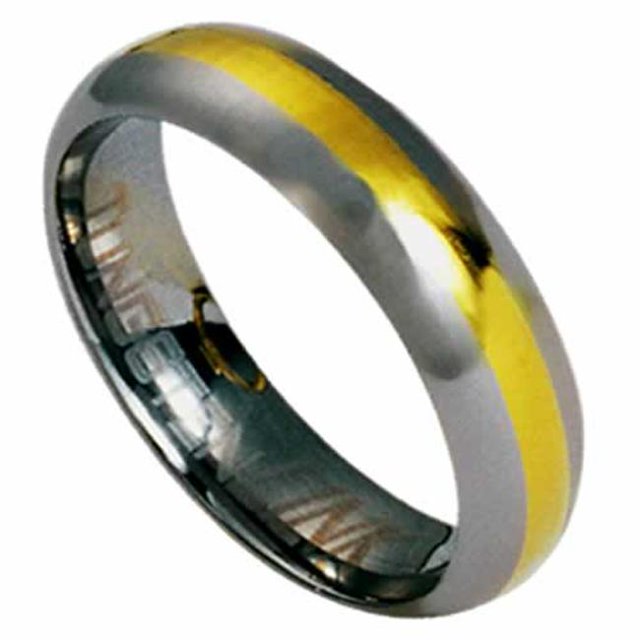 AAB Style RTS-20 Bague en Carbure de Tungstène avec Bande d'Or