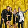thumbnail image 6 of 36.2"x96.5" Gold Fringe Curtain Backdrop Birthday Bachelorette Party Decorations,Tinsel Curtain Backdrop for Parties,Door Streamers,Glitter Streamer Fringe Backdrop for Birthday Decoration, 6 of 7