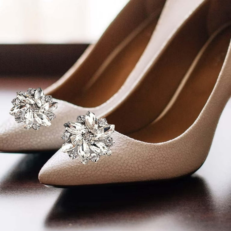 2Pcs Rhinestone Shoe Clips Crystal Shoe Buckle Wedding Jewelry