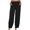 Black, variant on Tejiojio Women Clothes Wholesale Women's Solid Color Petite Loose Trouser Wide Ninth Pants Cotton And Linen Pants