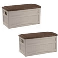 thumbnail image 1 of Suncast Boîte de Rangement en Résine pour Patio Extérieur de 73 Gallons avec Roues, Taupe (Lot de 2), 1 of 5
