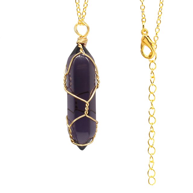 Colgante de cristal de Chakra, piedra de cuarzo de piedras preciosas naturales puntiagudas hexagonales para collar Wmkox8yii fajkfhkj589