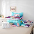 thumbnail image 6 of Manfei Ocean-Themed Axolotl 7 Pieces Full Size Bedding Sets,Animals Print Full Size Bed in a Bag,Colorful Stars Reversible, 6 of 7